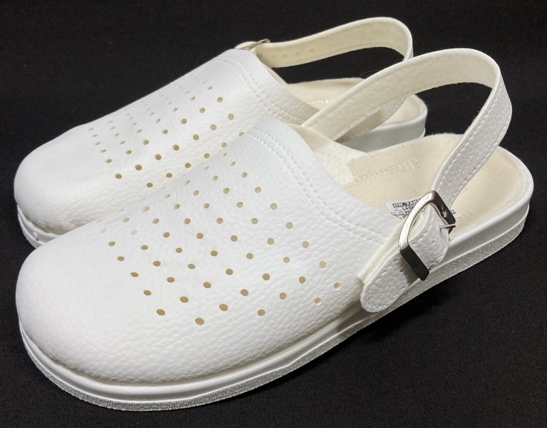 OBUWIE SKAJ BIAŁE PASEK NA PIĘTE BJ47 ATEST BHP ROZM.[41-47] GAT.I